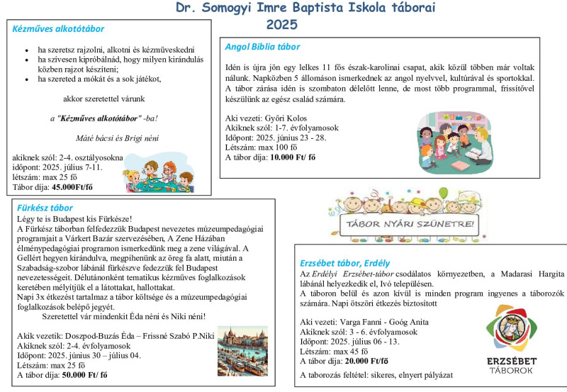 TÁBOROK 2025